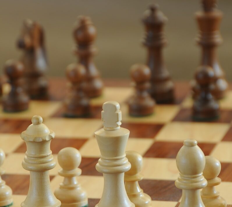 chess pieces on chess board